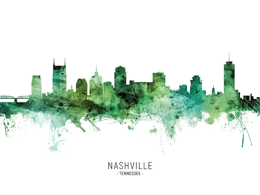Nashville Tennessee Skyline #29 Digital Art by Michael Tompsett