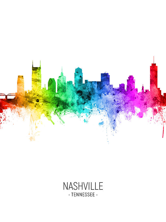 Nashville Tennessee Skyline #94 Digital Art by Michael Tompsett
