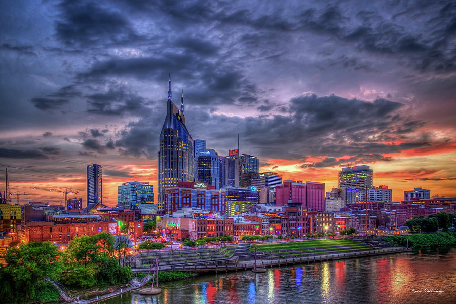 Nashville TN Majestic Sunset 8 Country Music Capital Cityscape Architectural Art Photograph by Reid Callaway