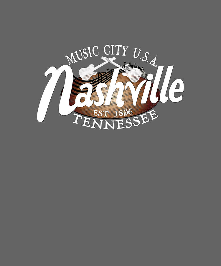 Nashville TN Tshirt Vintage Music City USA EST Painting by Yvette ...