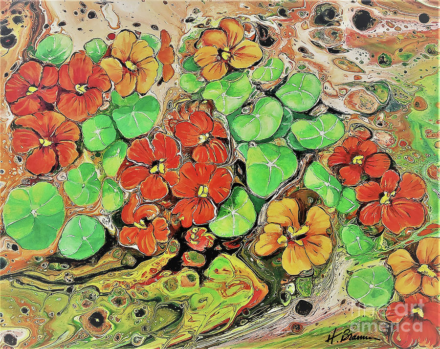 Nasturtiums Painting by Holly Bartlett Brannan