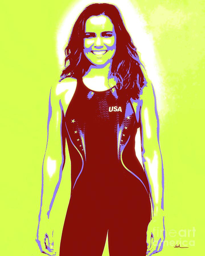 Natalie Coughlin  Painting by Jack Bunds