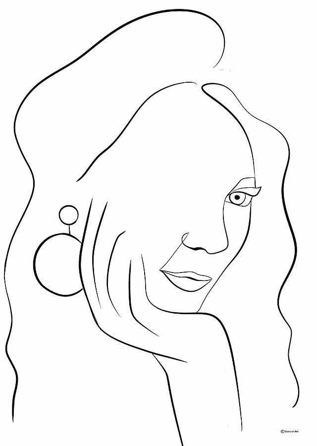 Natalie Wood Drawing - Natalie Wood -2 minimalist portait by Movie World Posters