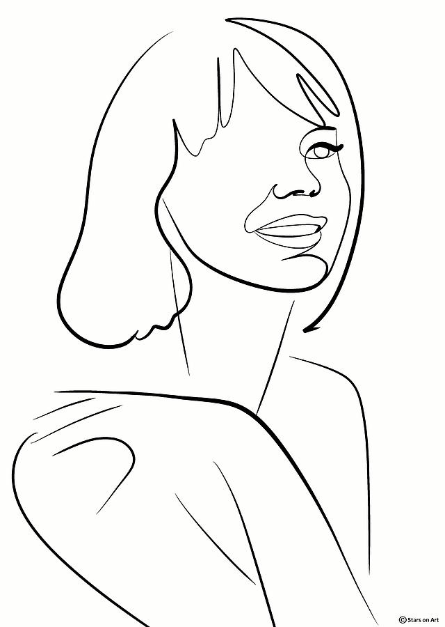 Natalie Wood minimalist portrait Drawing by Movie World Posters