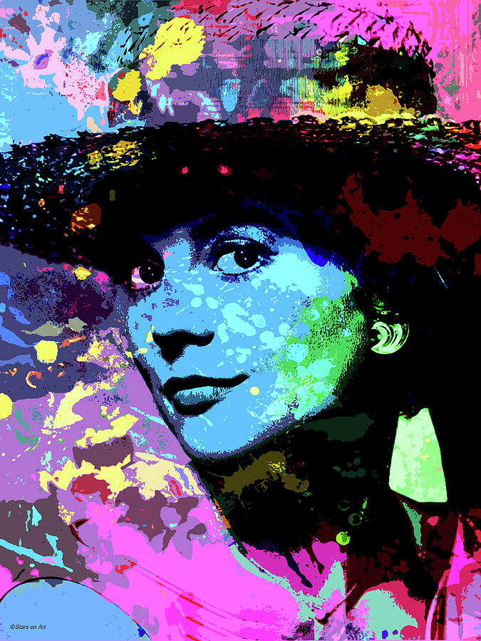 Natalie Wood Digital Art - Natalie Wood psychedelic portrait by Movie World Posters