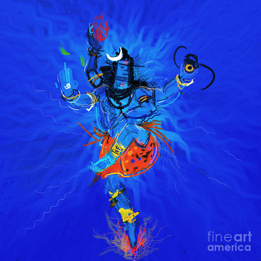 Nataraja The Dynamic Dance of Lord Shiva Painting by Kartick Dutta ...