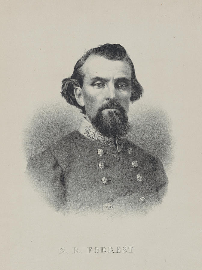 Facial Hair Drawing - Nathan Bedford Forrest by J  L  Giles