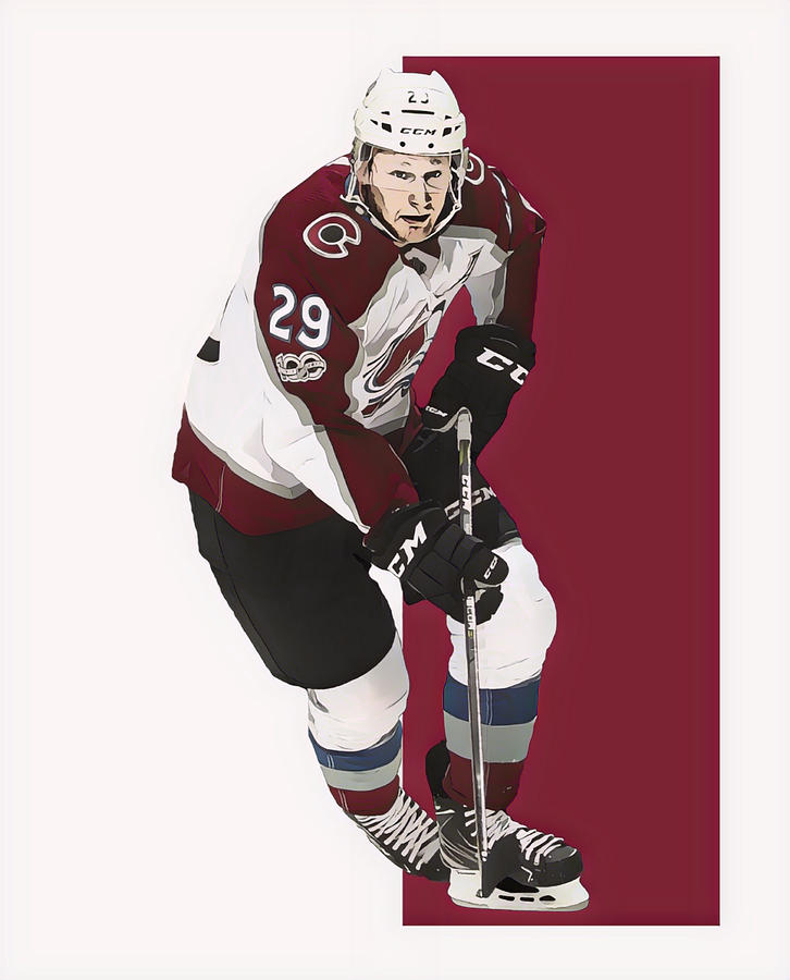 NATHAN MacKINNON OIL PIXEL ART 10 Mixed Media by Joe Hamilton - Pixels