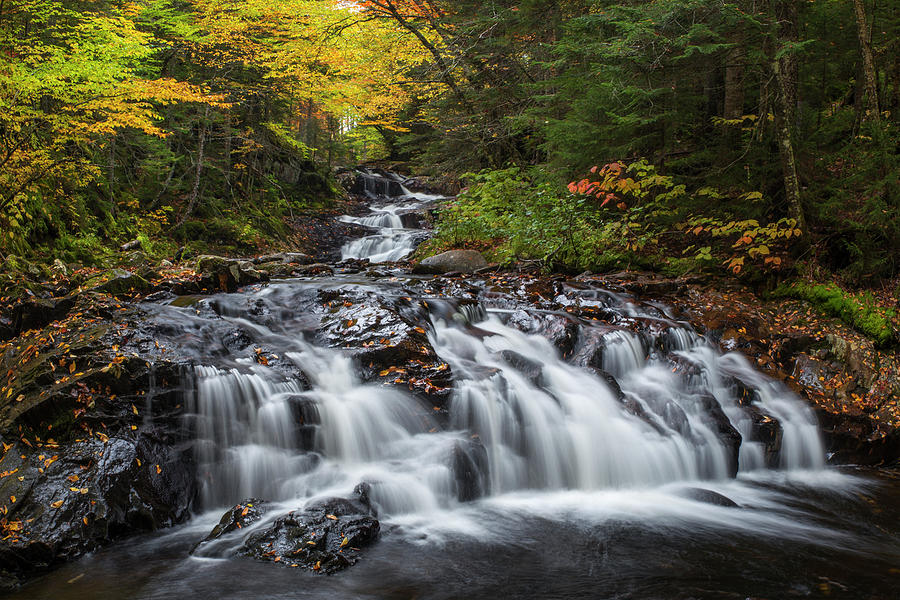 Nathan Pond Brook Falls Autumn Photograph by White Mountain Images