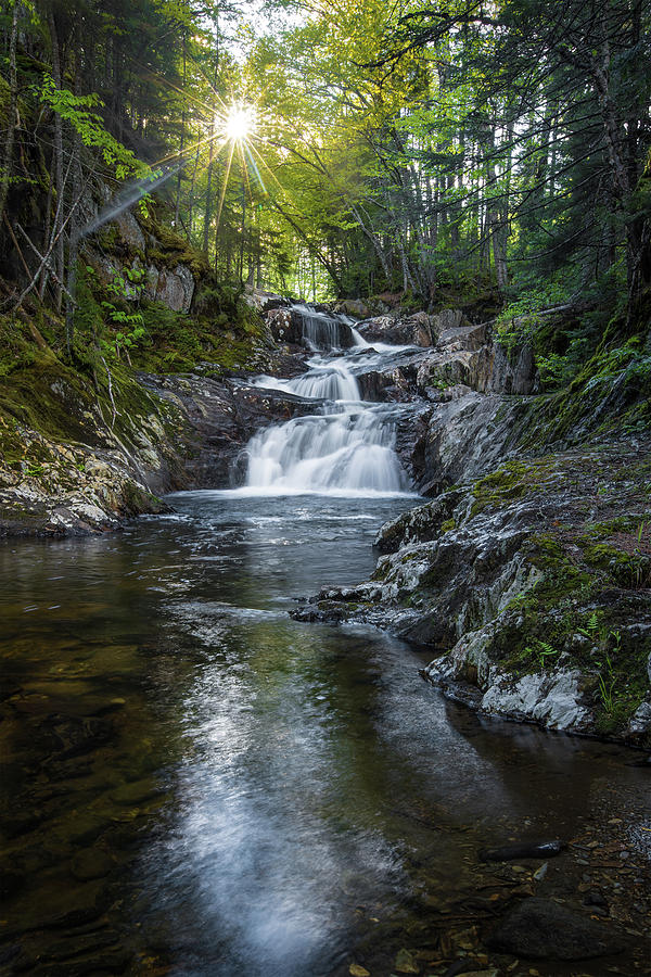Nathan Pond Brook Falls Sunburst Photograph by White Mountain Images