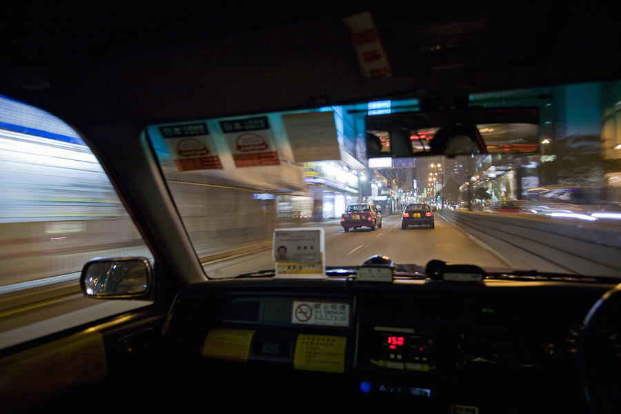 Nathan Road from interior of Taxi Photograph by Jerry Driendl