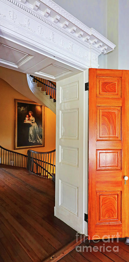 Nathaniel Russell House Spiral Staircase Charleston SC  9415aa crop Photograph by Jack Schultz
