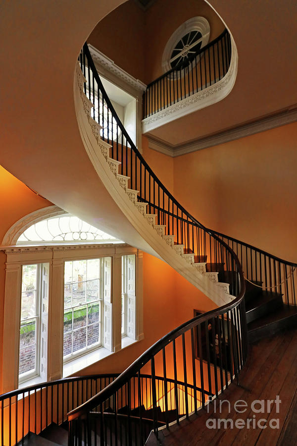 Nathaniel Russell House Spiral Staircase Charleston SC  9421 Photograph by Jack Schultz