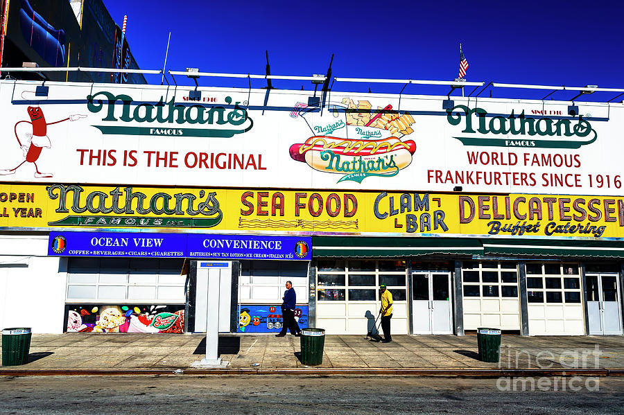 Nathans Coney Island in Brooklyn Photograph by John Rizzuto