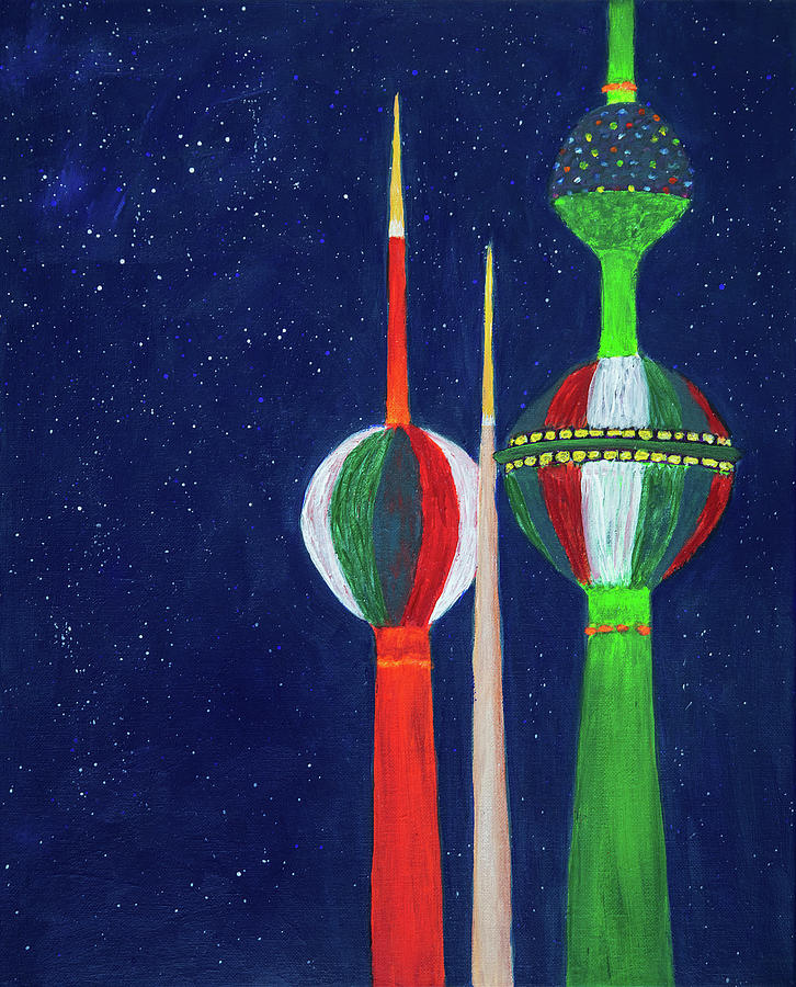 National Day In Kuwait  Painting by Iryna Goodall