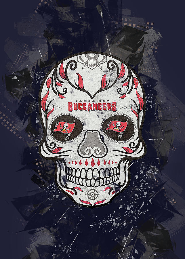 Tampa Bay Buccaneers 12'' Sugar Skull Sign