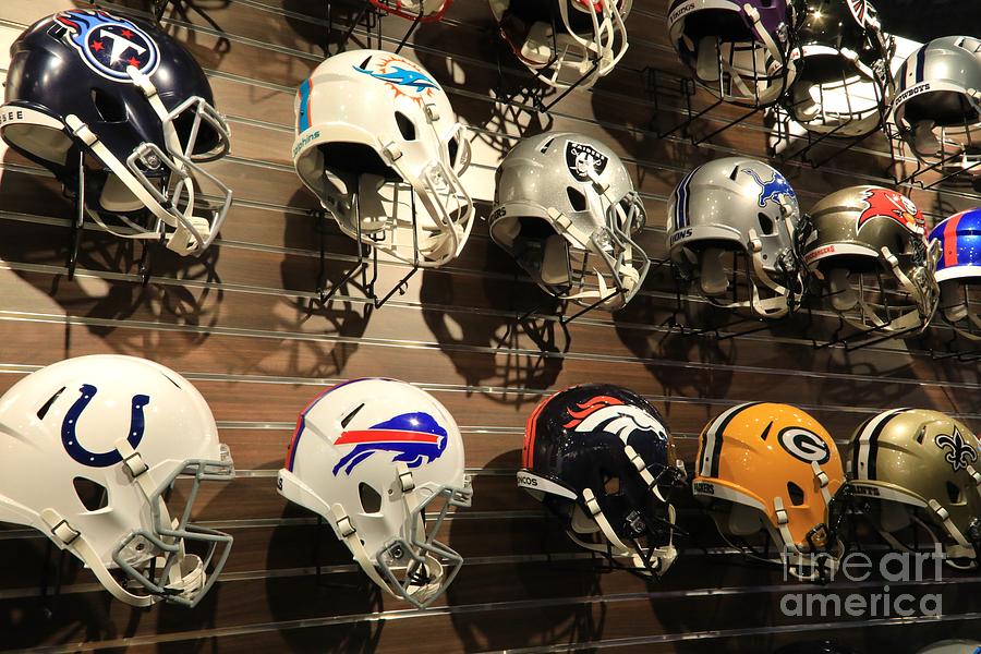 NFL Football League Helmets Greeting Card by Douglas Sacha