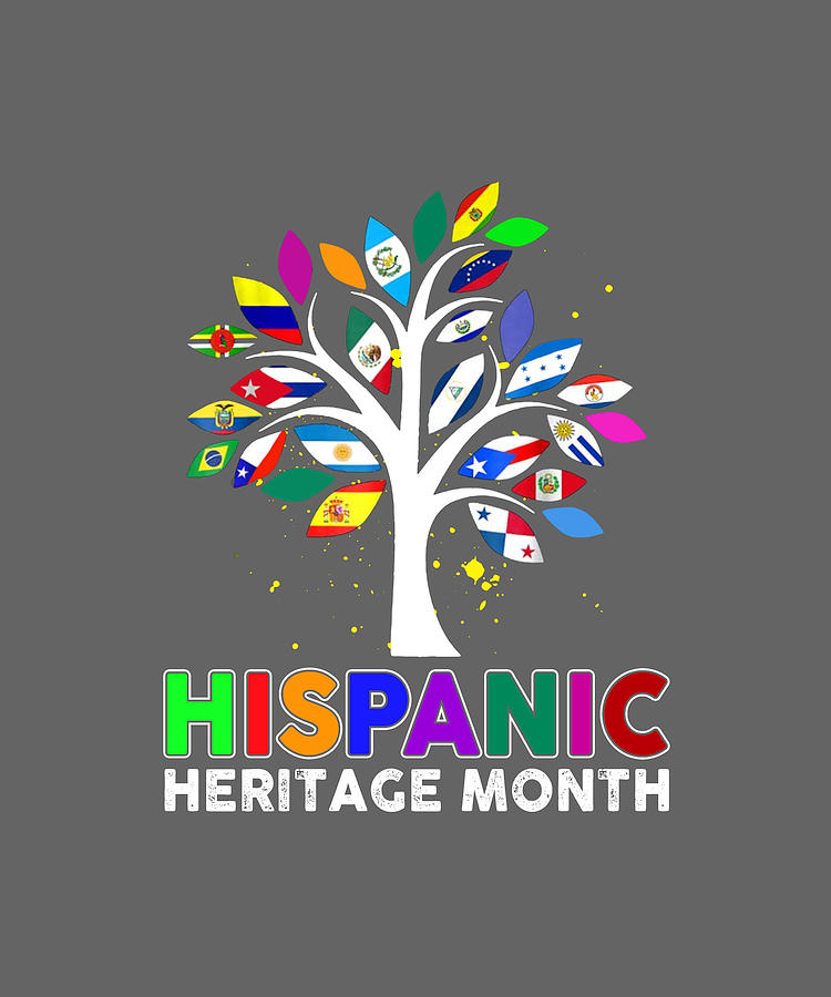 National Hispanic Month Tree Flag Digital Art by Felix