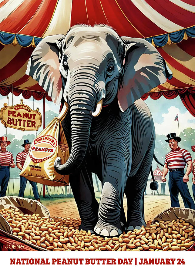 Elephant Digital Art - National peanut butter day by Greg Joens Elephant Digital Art - National peanut butter day by Greg Joens