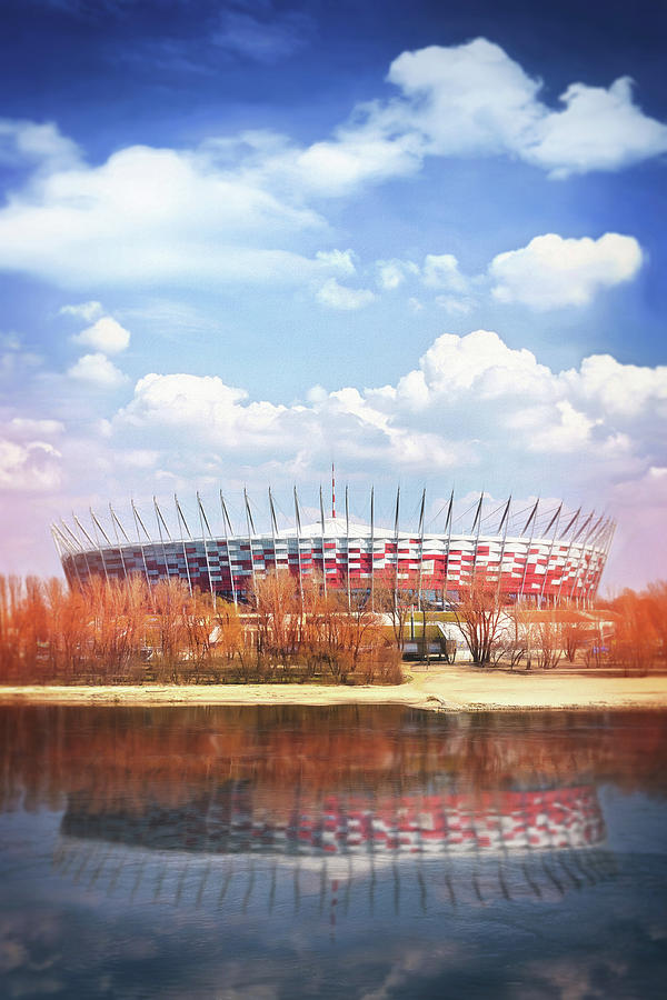 National Stadium and Vistula River Warsaw Photograph by Carol Japp