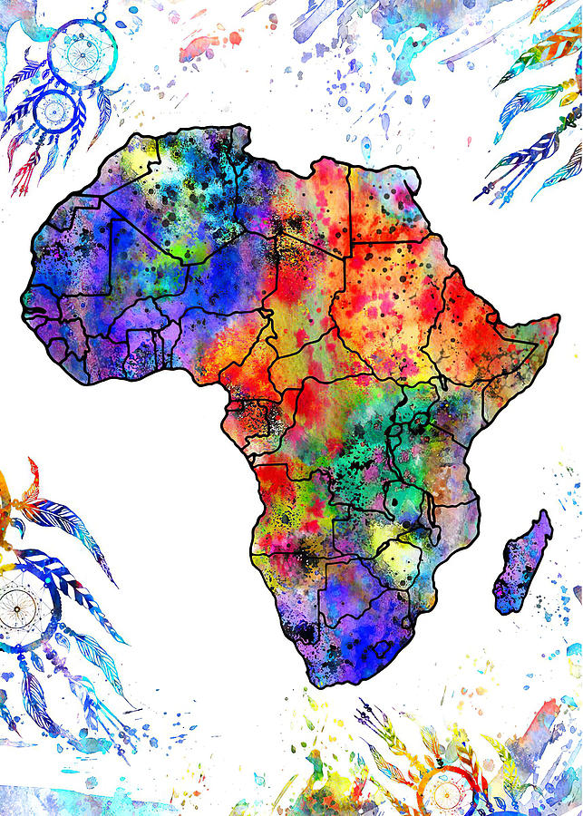 Native Africa Map Digital Art by Morein Mahoney