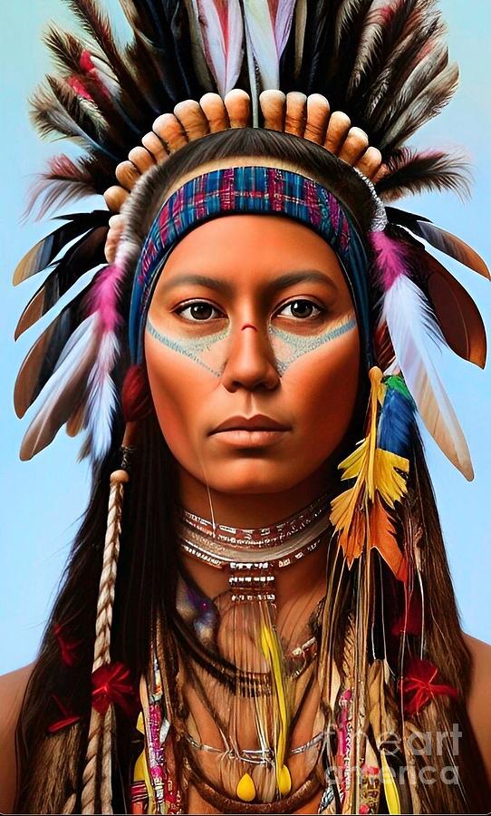 Native American Fantasy Art Digital Art by Julie Kaplan - Fine Art America