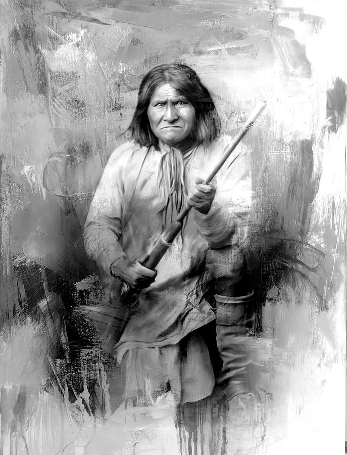 Native American Geronimo 01 Painting By Gull G Pixels