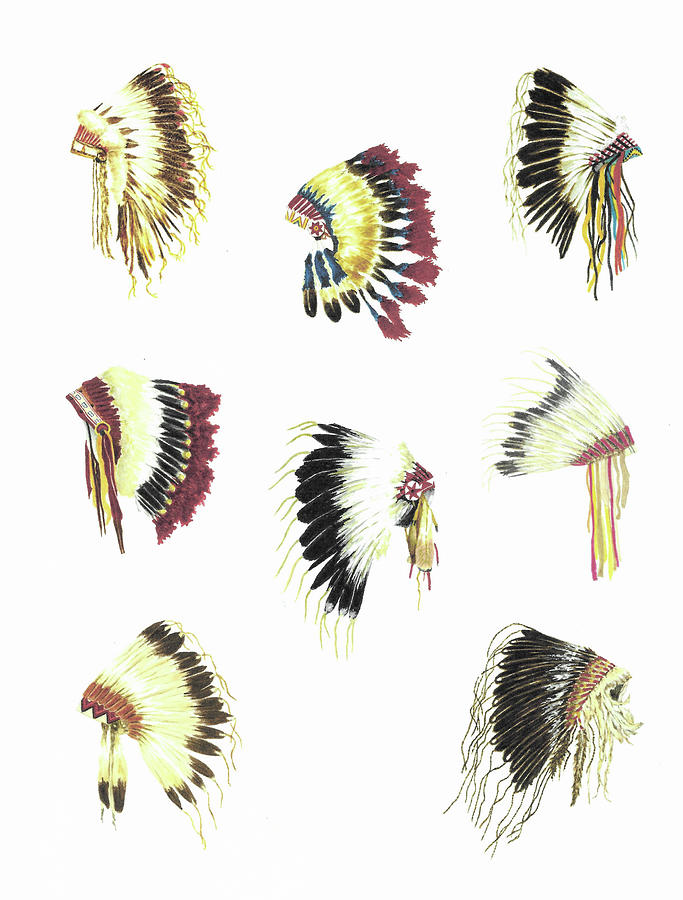 Native American Headdresses Number 7 Painting