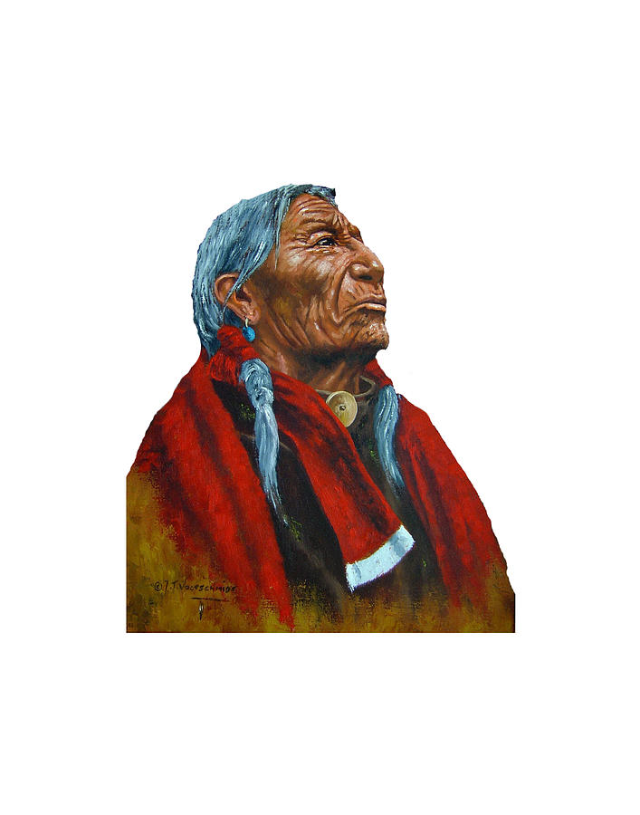 Geronimo Painting - Native American Indian Lakota Sioux Chief by Peter Nowell