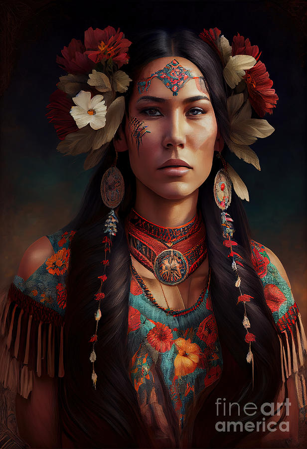 Native American Indian Series 113022-c Digital Art by Carlos Diaz