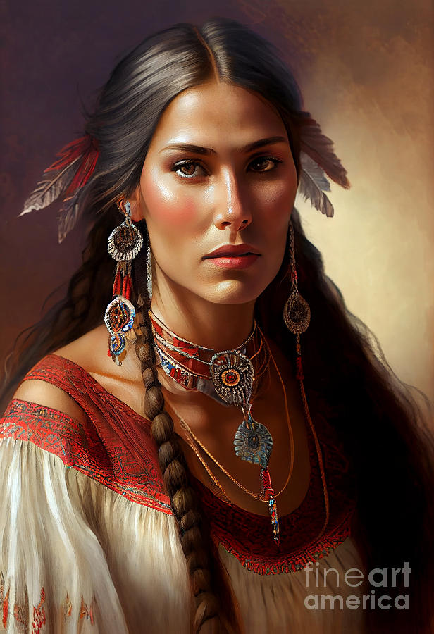 Native American Indian Series 113022-e Digital Art by Carlos Diaz