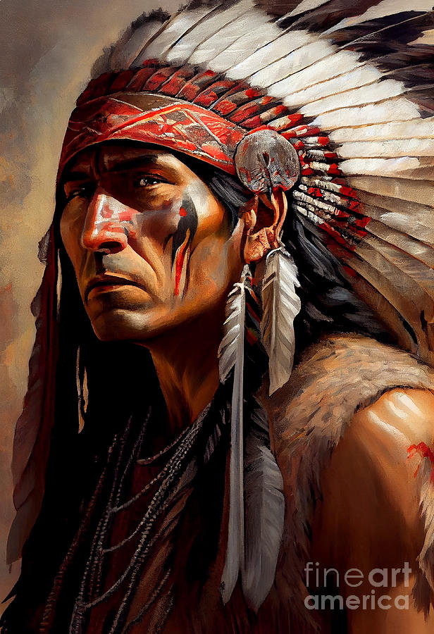 Native American Indian Series 120822-a Digital Art by Carlos Diaz
