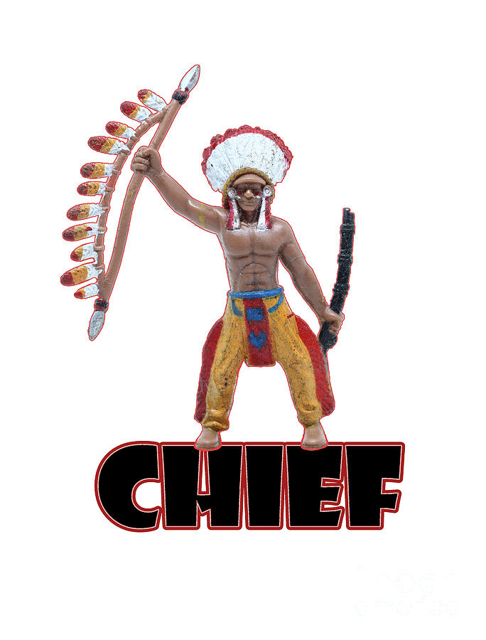 Native American Indian tribal chief figure design  Mixed Media by Tom Conway