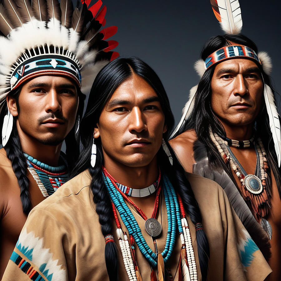 Feather Digital Art - Native American Indians by Gary Wilcox