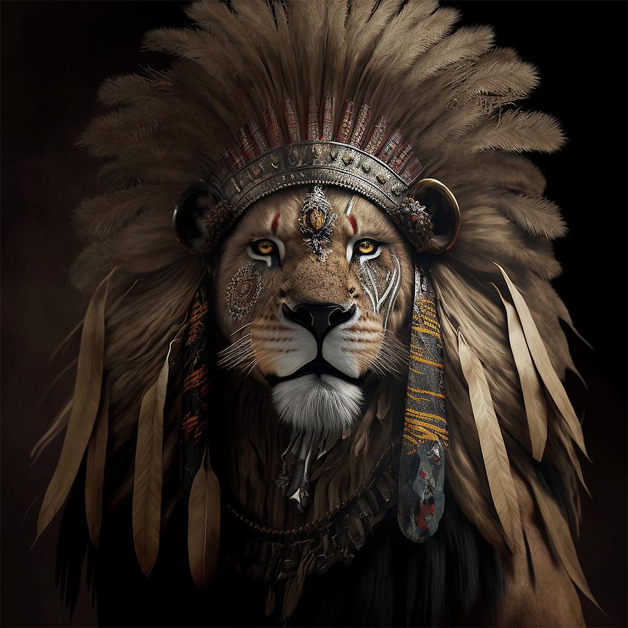 Native American Lion Digital Art by Michael Danilov - Fine Art America