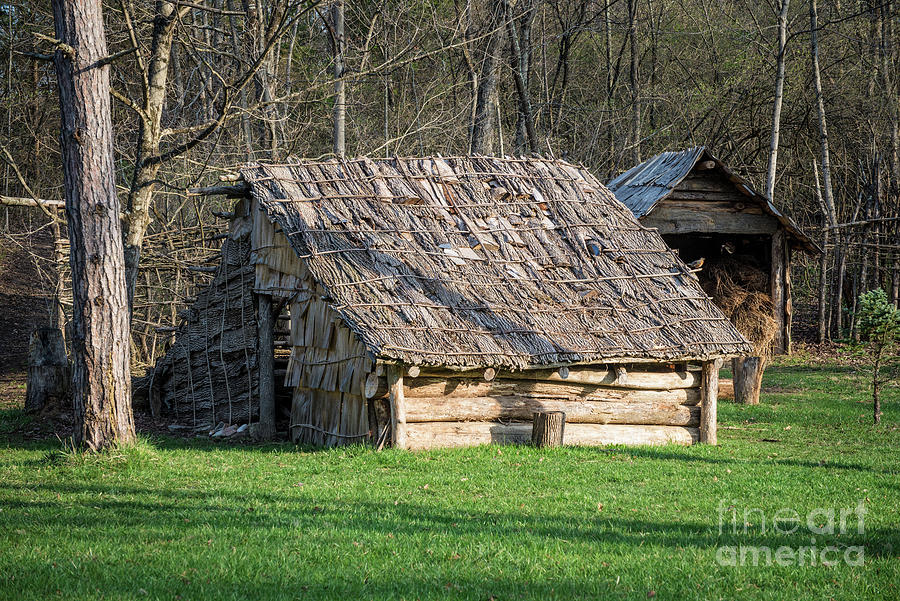 Native American Log Cabin - George Rogers Clark Park - Ohio Photograph by Gary Whitton