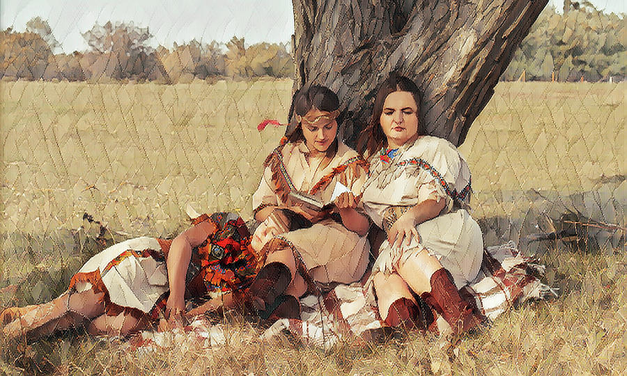 Native American Maiden Squaws Painting Digital Art by The James Roney Collection
