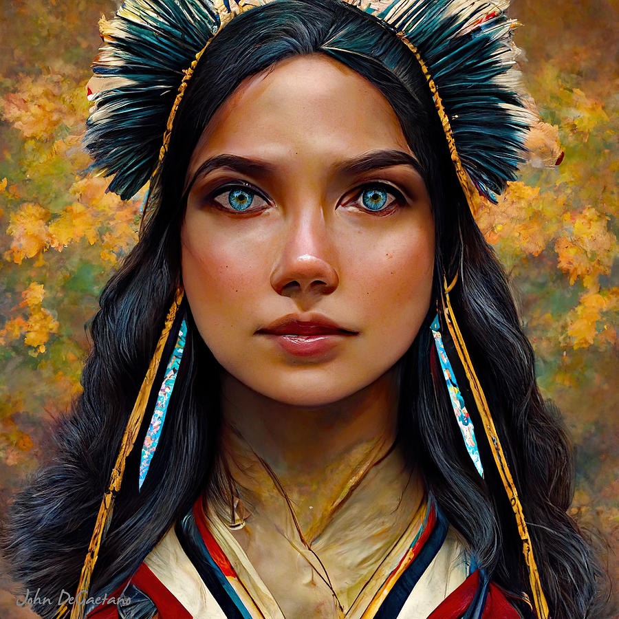 Native American Princess Mixed Media By John Degaetano Fine Art America 6589