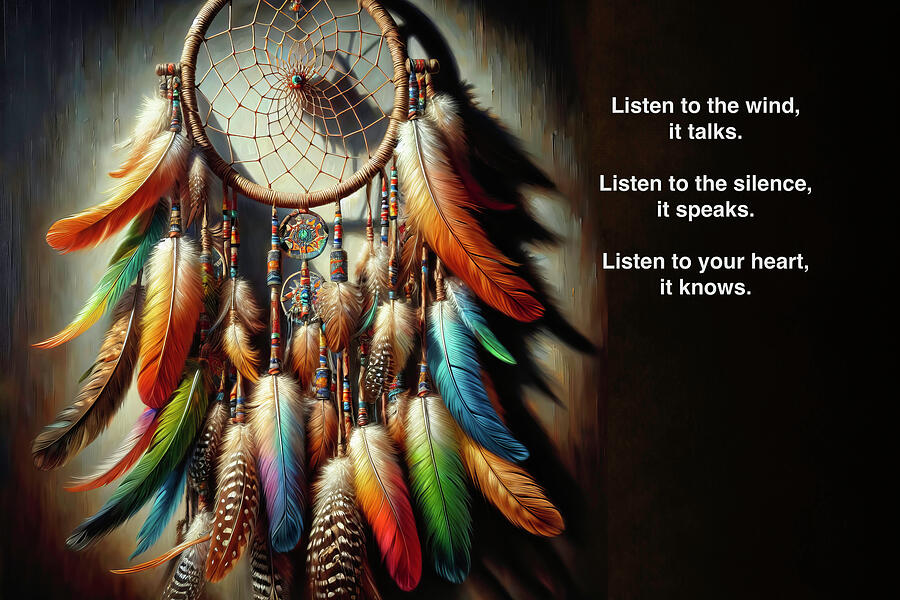 Feather Digital Art - Native American Proverb by Donna Kennedy