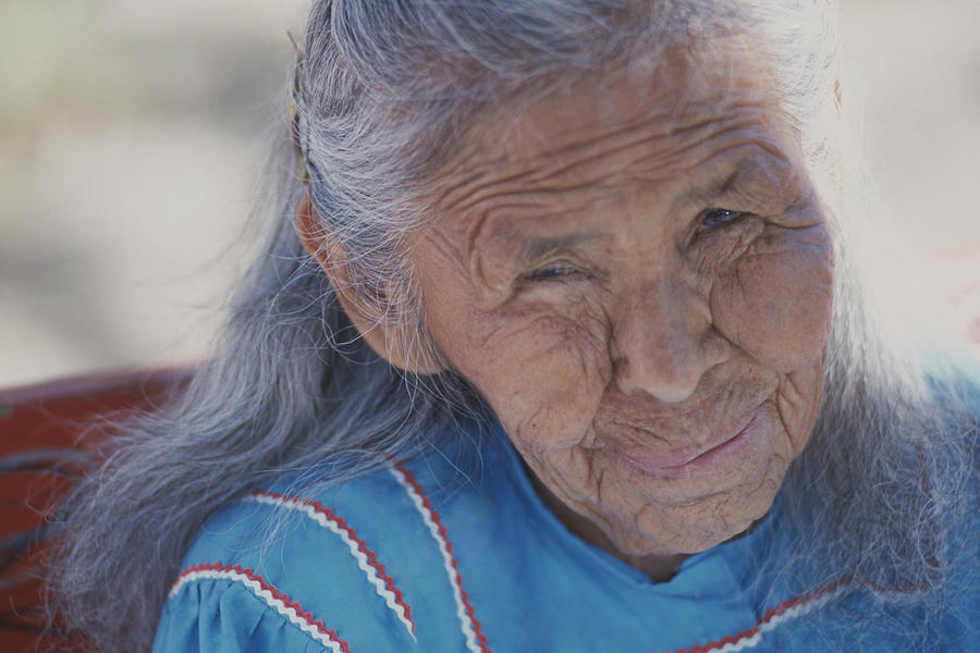 Native American Senior Woman Photograph by Dick Luria
