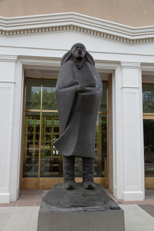 Native American statue at the New Mexico state capitol in Santa Fe New Mexico Photograph by Eldon McGraw