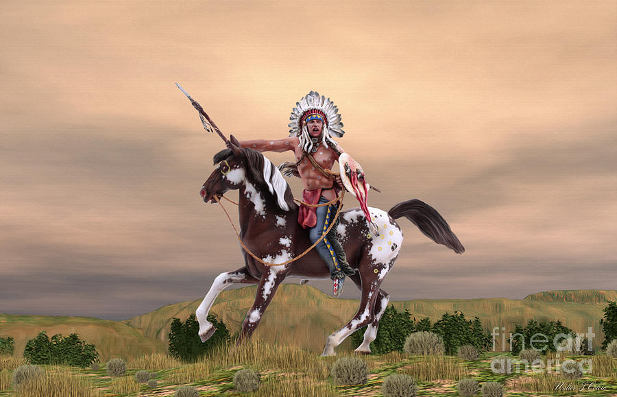 Native American War Chief Crazy Horse Digital Art by Walter Colvin - Pixels
