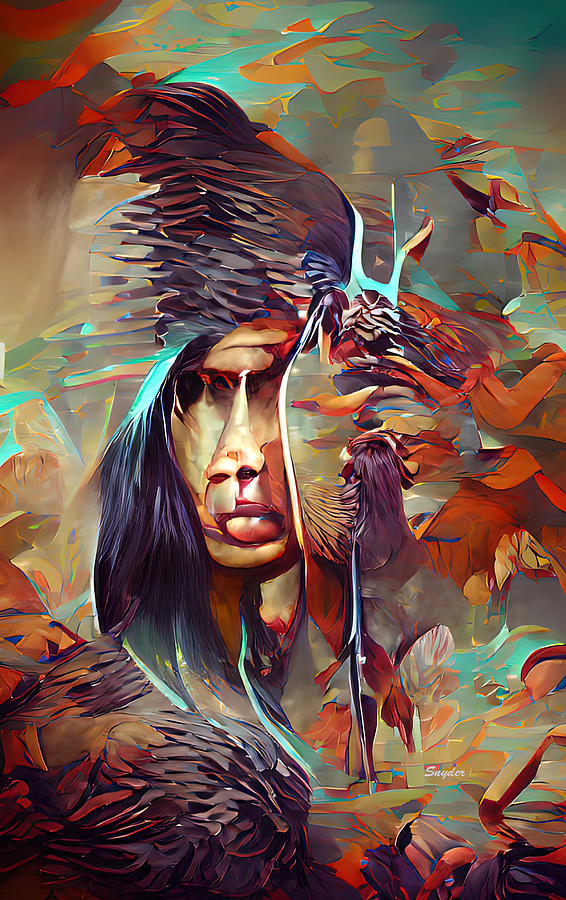 Native American Warrior Abstract AI Photograph by Floyd Snyder