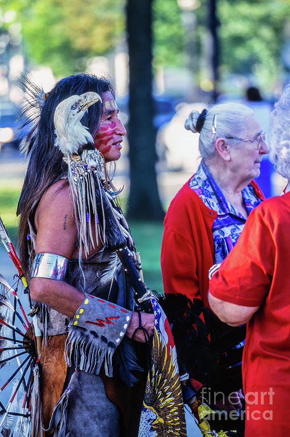 Native Americans on the National Mall during the opening of the  Photograph by William Kuta