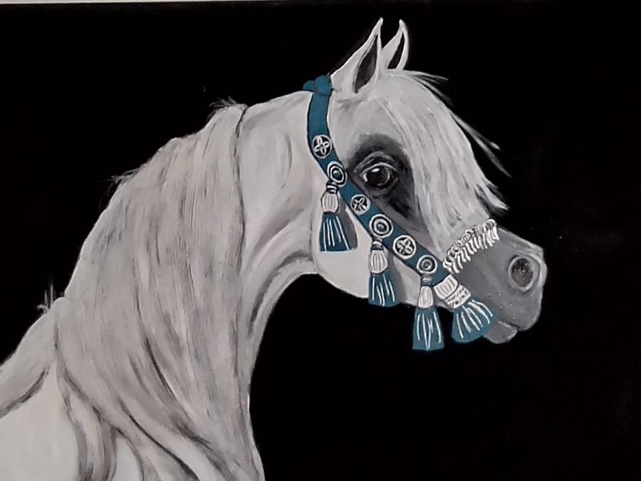 Horse Painting - Native Halter by Diana Cochran Horse Painting - Native Halter by Diana Cochran