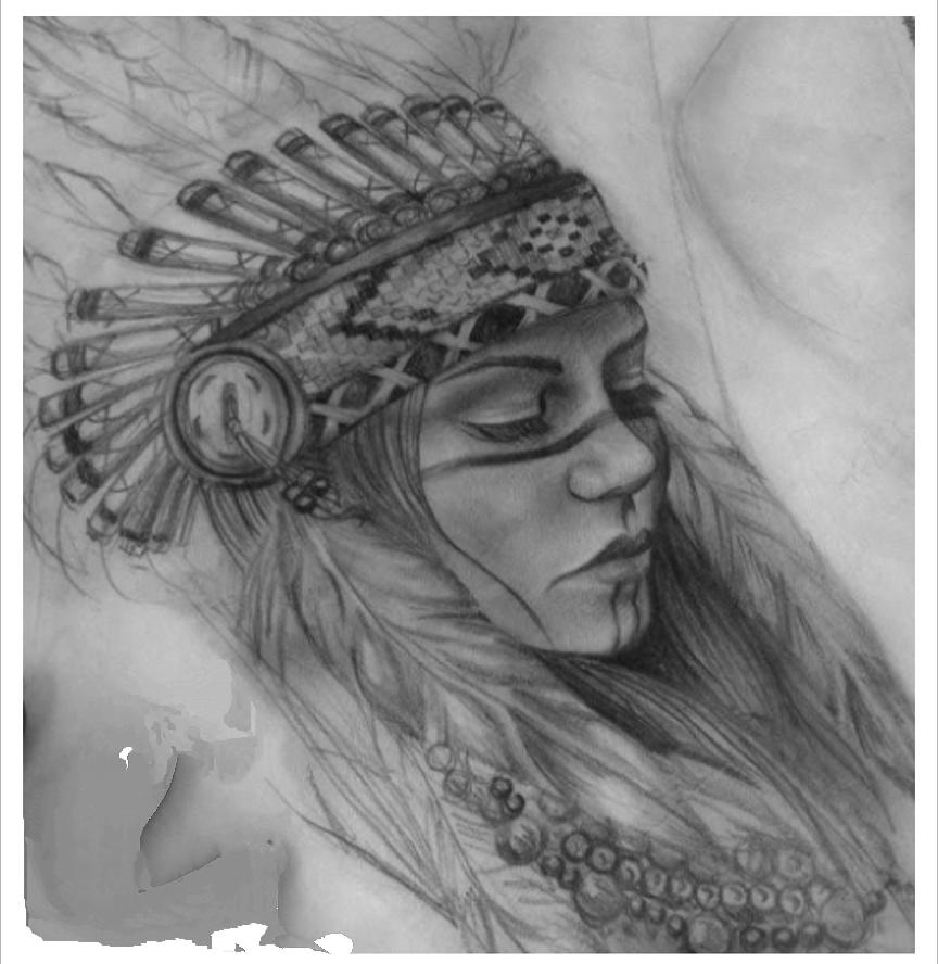 Native Indian Drawing by Delilah Fuentes - Fine Art America