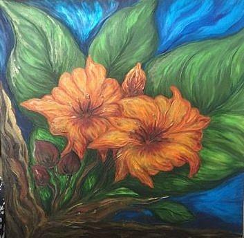 Native Niyoron Flowers Painting by Michelle Pier