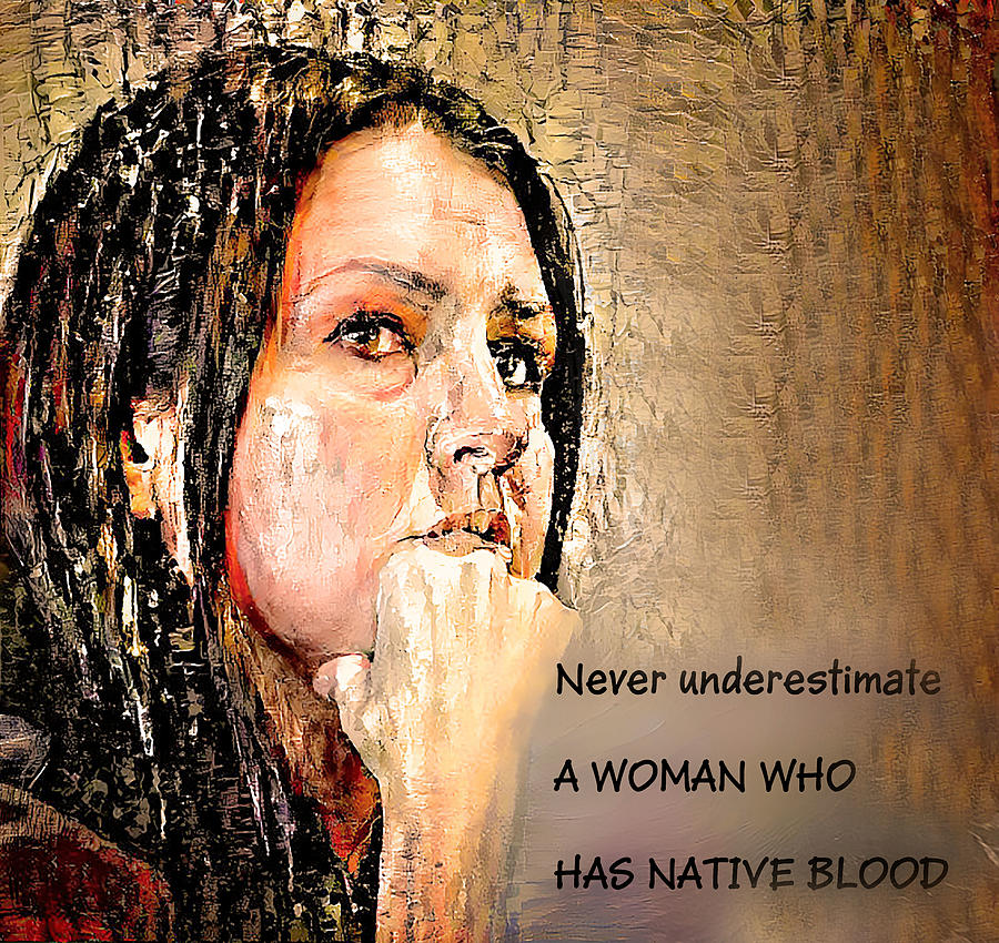 Native Woman Mixed Media by Debra Kewley