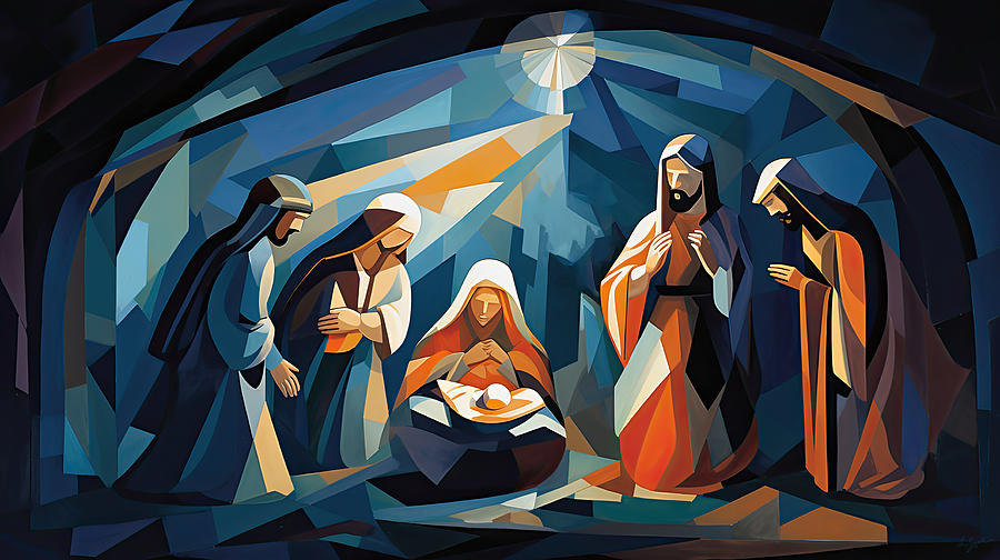 Jesus Christ Painting - Nativity Art  by Lourry Legarde