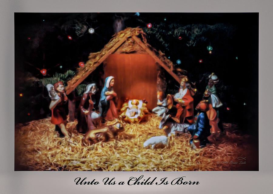 Nativity Scene Greeting Card Photograph by Brian Tada